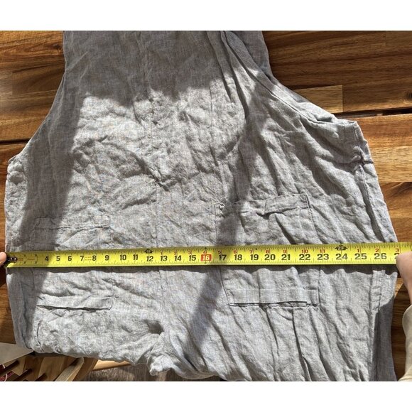 Linen Fairy Tales Overalls Womens 100% Linen Gray Lagenlook SEE MEASUREMENTS! - Picture 12 of 14